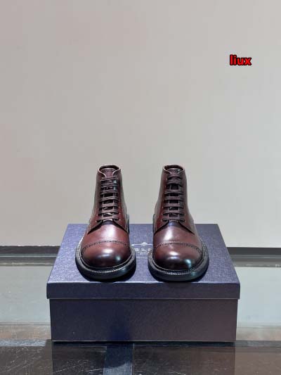 2024年9月30日早秋原版復刻新品入荷PRADA 牛革男性 ショートブーツLIUX工場