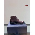 2024年9月30日早秋原版復刻新品入荷PRADA 牛革男性 ショートブーツLIUX工場