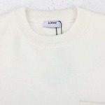 LOEWE -23ssシーズン製品モーデルAnagramポケットニットセーターネジ襟