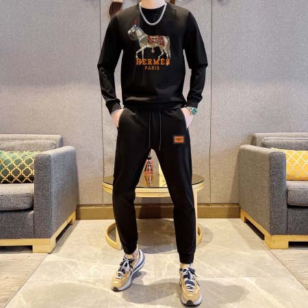 2025年3月28日入荷新作HERMES春秋メンズ 上下セッ...