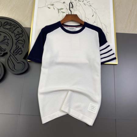 2025年4月21日入荷新作Thom Browneニット半袖 Tシャツ★誕生日プレゼント/結婚祝い/内祝い/贈り物/YI+YI工場M-3XL