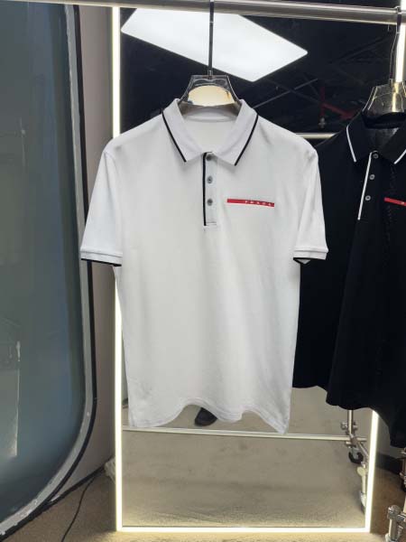 2025年4月24日入荷新作PRADA半袖ポロシャツ 原版复刻高級品香港の会社超厳選★入手困難/誕生日プレゼント/yinx工場M-3XL