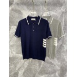 2025年4月21日入荷新作Thom Browne半袖ポロシャツ★誕生日プレゼント/結婚祝い/内祝い/贈り物/YI+YI工場M-3XL