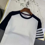 2025年4月21日入荷新作Thom Browneニット半袖 Tシャツ★誕生日プレゼント/結婚祝い/内祝い/贈り物/YI+YI工場M-3XL