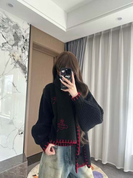 2025年11月18日入荷秋冬新作Vivienne セーター+マフラー ファッション/誕生日プレゼント/贈り物 can工場