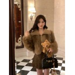 2025年11月18日入荷秋冬新作キツネの毛を模したパッチワークニット ファッション/誕生日プレゼント/贈り物 can工場