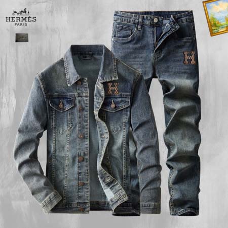 2026年1月8日Hermes 新作デニムの上下スーツ人気商...