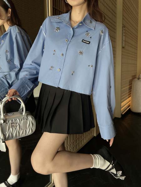 2026年3月6日入荷早春新作 Miumiuシャツファッション/誕生日プレゼント/贈り物 can工場