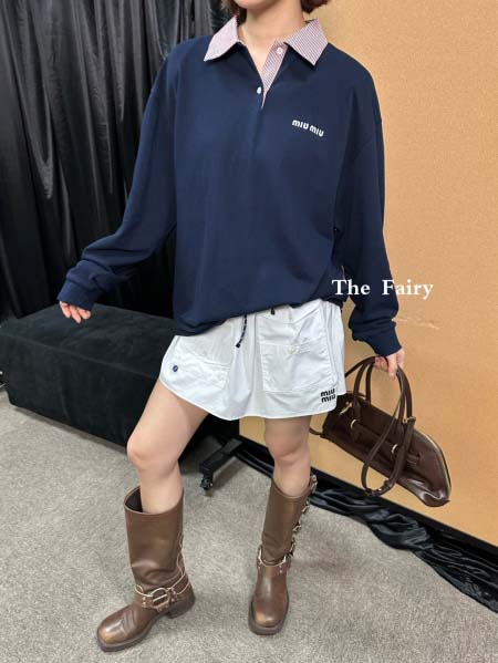 2026年3月9日入荷早春新作MIUMIU長袖poloシャツ女性用ファッション/誕生日プレゼント/贈り物 can工場