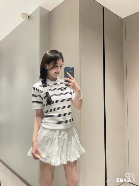 2026年3月6日入荷早春新作Miumiuニット半袖女性用フ...